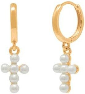 YIRAN Jewelry Ohrringe, 925 Silber, Zirkonia, Perle, Damen, beige - Bild 1