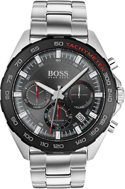 Hugo Boss Herrenuhr, Quarz, Edelstahl, 44 mm, Silber, Schwarz - Bild 1