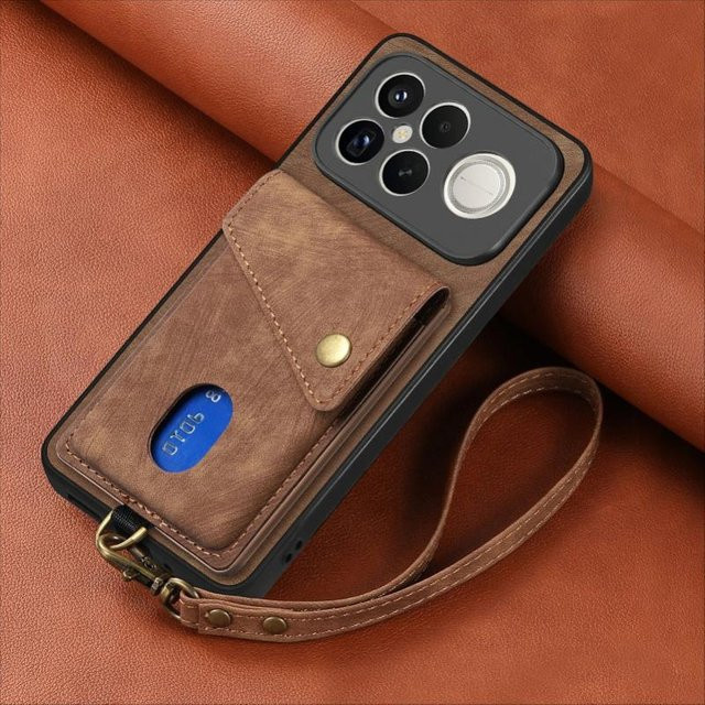 Xiaomi Leder-Geldbörse Handyhülle mit Kartensteckplatz für POCO F8 Ultra, F8 Pro und Redmi K90 Pro Max in Braun - Bild 1
