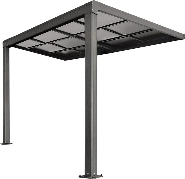 Juskys Terrassendach Jakarta mit Schiebedach in Dunkelgrau, B/T: 300 x 300 cm - Bild 2