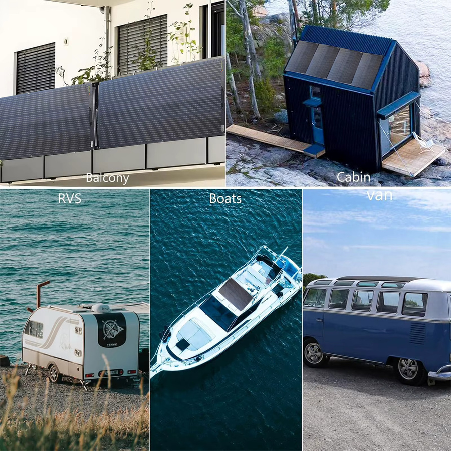 JINGYANGPV 100W 18V Flexibles Solarpanel in Schwarz, hocheffizientes ETFE-Solarpanel für Camping, Wohnmobil und Boot - Bild 5