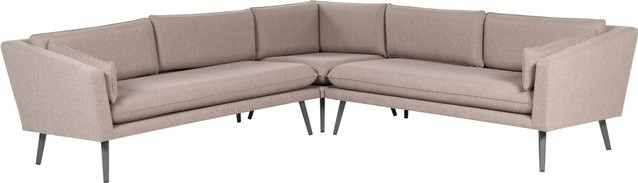 Beliani Gartensofa L-Form in Beige und Grau mit UV-beständigen Polstern, B/T/H: 243 x 243 x 70 cm - Bild 1