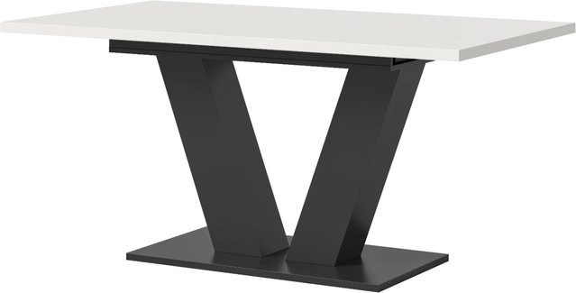Ausziehbarer Esstisch Inn.Furn in Weiß und Grau, modern und rechteckig - Bild 1