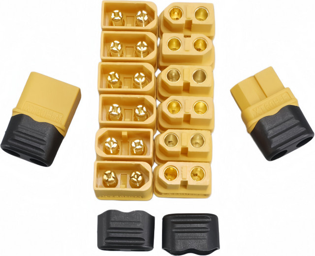 XT60H Steckverbinder Set mit Gehäuse, Weiblich und Männlich, Gelb, XT60 Bullet-Adapter für RC Lipo-Akku, Auto und Drohne - Bild 1