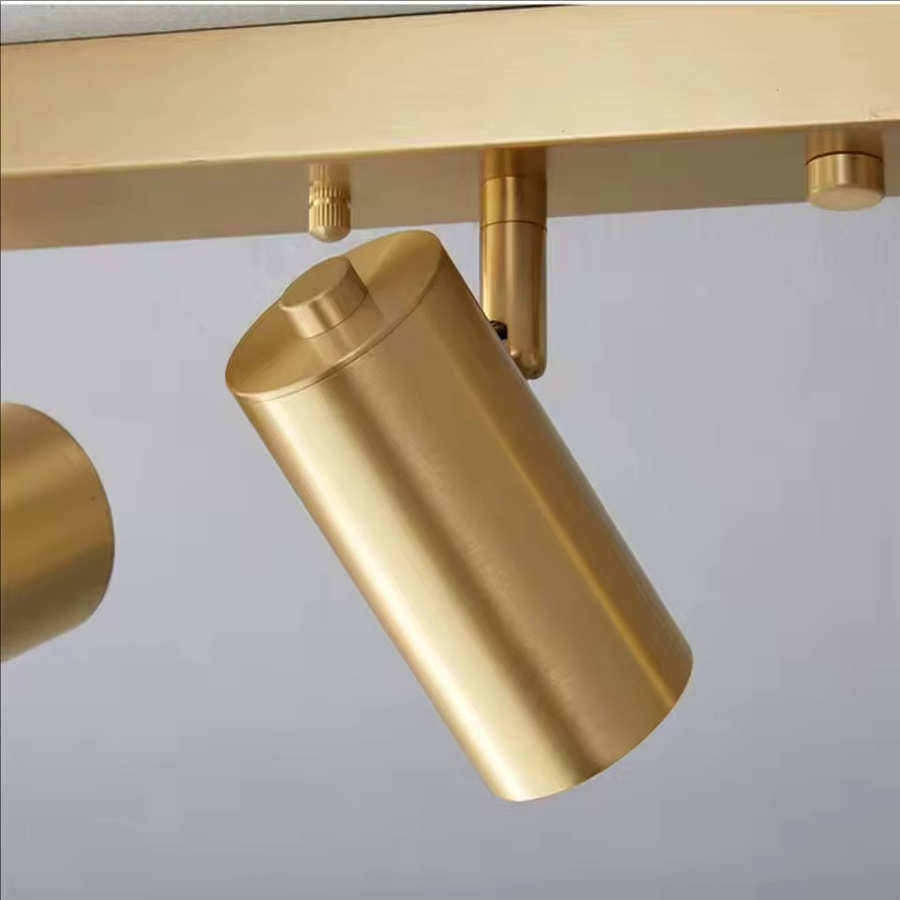 KINLAMS Moderne Deckenleuchte aus Metall mit 3 drehbaren Spots in Gold/Messing zur Oberflächenmontage - Bild 4