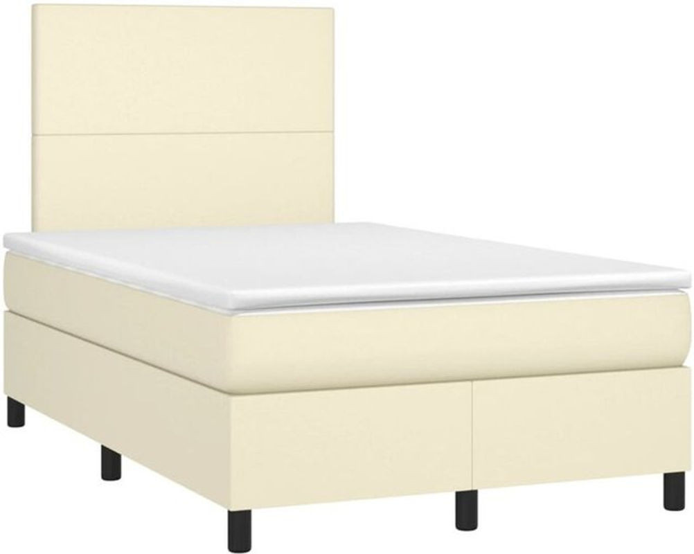 vidaxl Boxspringbett mit Matratze in Beige aus Kunstleder B/T/H: 120 x 200 x 118 cm - Bild 1