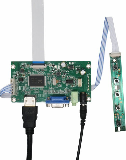 Heyman LCD Display Treiber Control Board mit HDMI und VGA für 15,6 Zoll Displays NT156FHM-N41 N31 N43 NT156FHM-N61 N62 N63 1920x1080 EDP 30PIN Grün - Bild 1