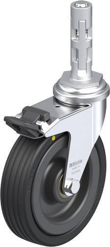 Blickle LRA-VPA 100K-FI-EL-E01 Lenkrolle mit Feststeller in Schwarz und Silber, Rad-Durchmesser: 100 mm, Tragfähigkeit: 70 kg - Bild 1
