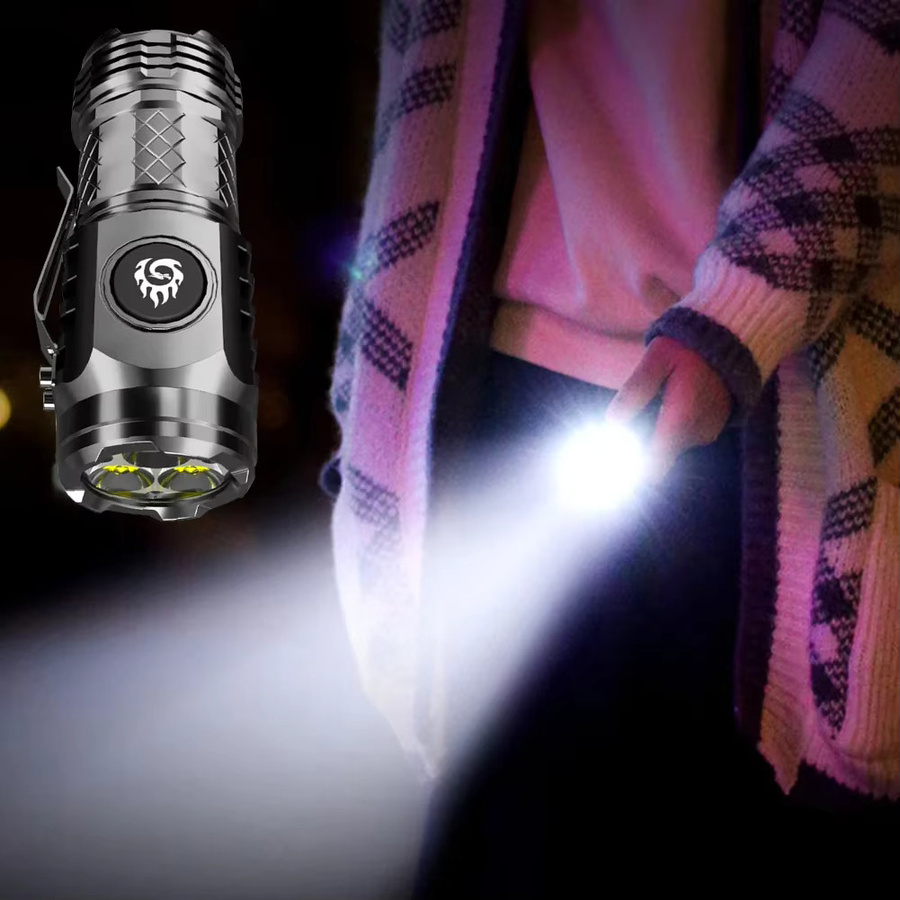 NEWBIRTH Handtaschenlampe in Schwarz mit einstellbarer Helligkeit, USB-Aufladung und kaltweißem Licht - Bild 4