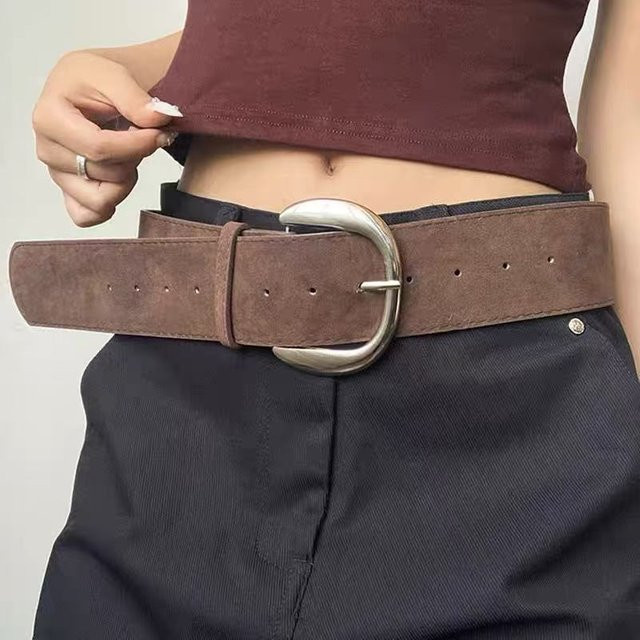 Gürtel Wildleder, Damen, gray, 110cm - Bild 1