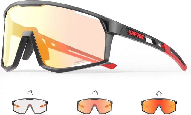 KAPVOE Sportsonnenbrille, Unisex, Vollrand, Schwarz, Kunststoff - Bild 1