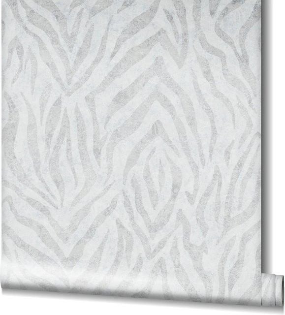 Marburg Vliestapete GZSZ Zebra-Look Streifen in Weiß, Rolle mit 10,05 m x 0,53 m - Bild 1