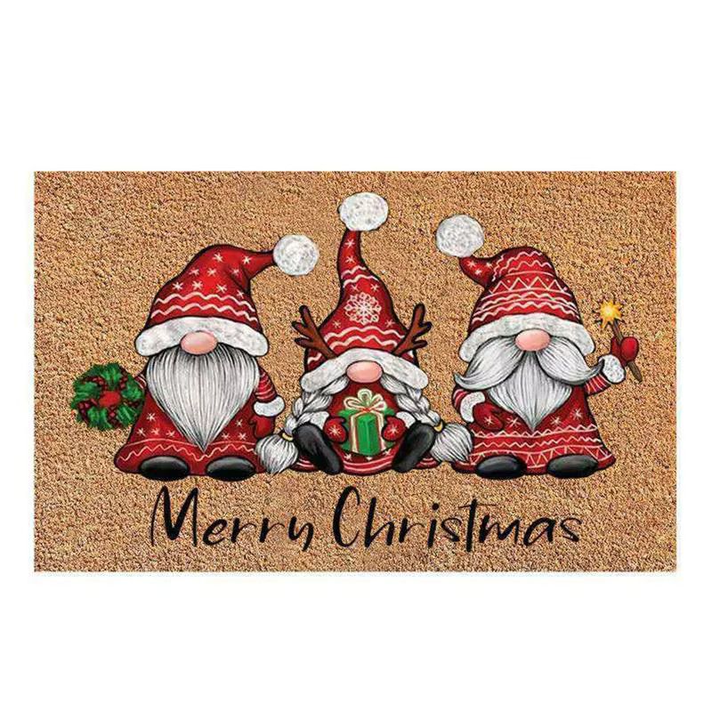 VIKAMA Weihnachtsteppich mit Cartoon-Zwerg als rote Fußmatte für drinnen und draußen - Bild 4