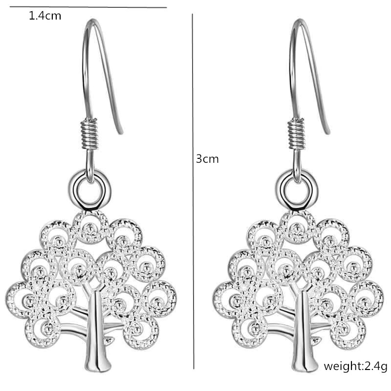 Neue Charms Baum-Ohrringe, 925 Sterling Silber, Damen - Bild 4
