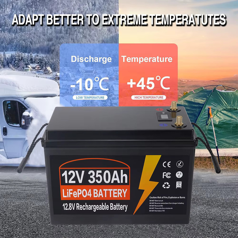 Likctt LiFePo4 Batterie mit integriertem BMS, Lithium-Eisenphosphat-Zelle für Wohnmobile, Golfcarts und Solar, Farbe: Schwarz - Bild 6