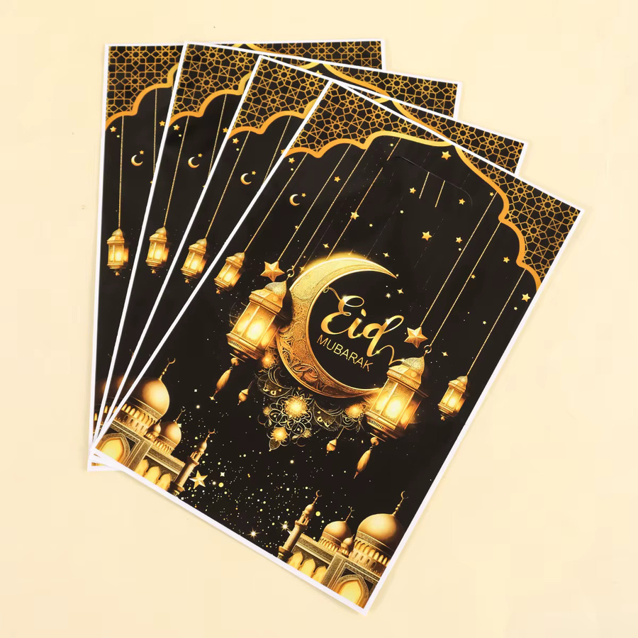 Eid Mubarak Geschenktüten aus Kunststoff in Schwarz für Süßigkeiten und Ramadan-Dekoration - Bild 4
