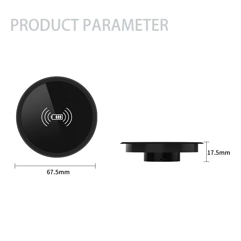 VIKEFON Kabelloses Schnellladegerät in Schwarz für 58mm Ausschnitte, kompatibel mit iPhone und Samsung Modellen - Bild 4
