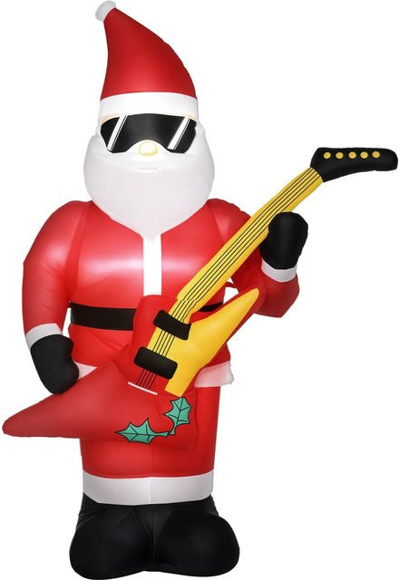 Outsunny Aufblasbarer Weihnachtsmann für Innen- und Außenbereich in Multicolor und Rot - Bild 1
