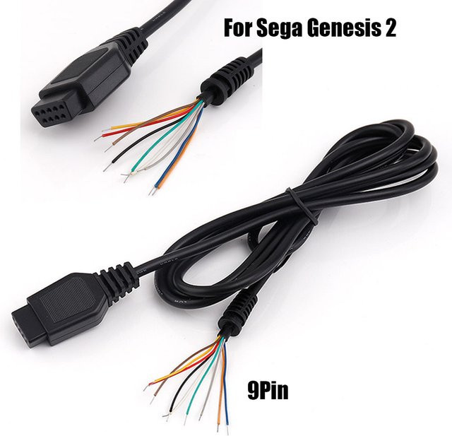 Sega Mega Drive 2 Controller Verlängerungskabel mit 9-Pin Anschluss in Schwarz - Bild 1