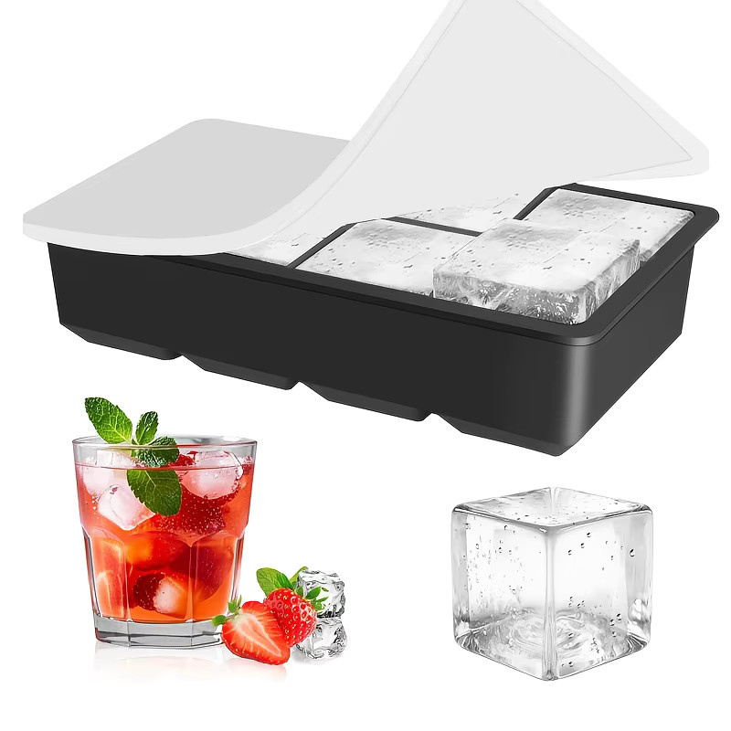FAIS DU Silikon Eiswürfelform für Whisky und Cocktails, quadratisch, Schwarz - Bild 6