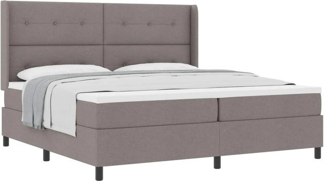 vidaXL Boxspringbett mit Matratze in Beige und Grau, Stoff, B/T/H: 200 x 200 x 203 cm - Bild 1