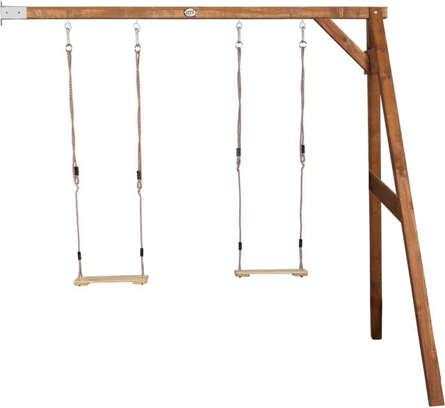 Axi Doppel-Anbauschaukel aus Hemlock Holz in Braun, B/T/H: 160 x 244 x 207 cm - Bild 1
