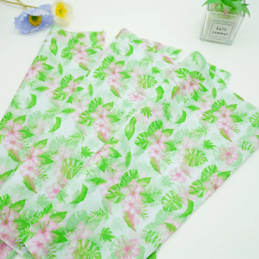 Geschenkpapier mit tropischem Blatt- und Blumenmuster in Mehrfarben für Geschenkboxen, Hochzeiten und Partys (50 Stück) - Bild 2