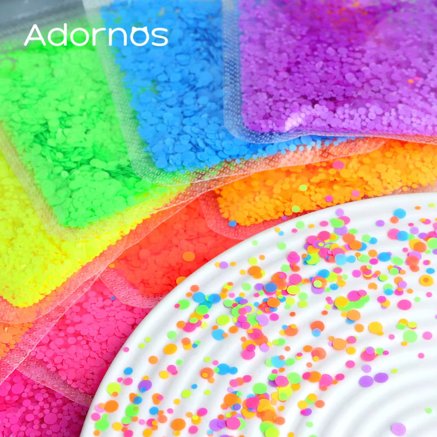 ADORNOS Pailletten Glitzer, runde Pailletten, Neon, DIY Schmuckherstellung - Bild 3