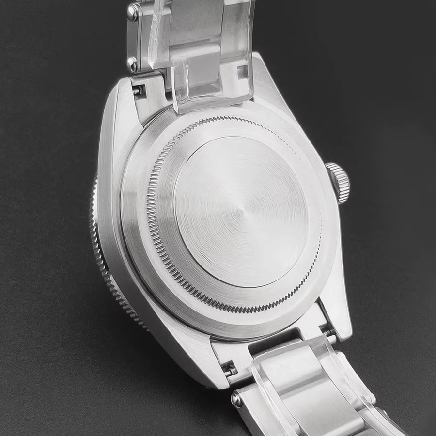 NEITON Uhrengehäuse, 39mm, Saphirglas, Silber, Schwarze Lünette - Bild 2