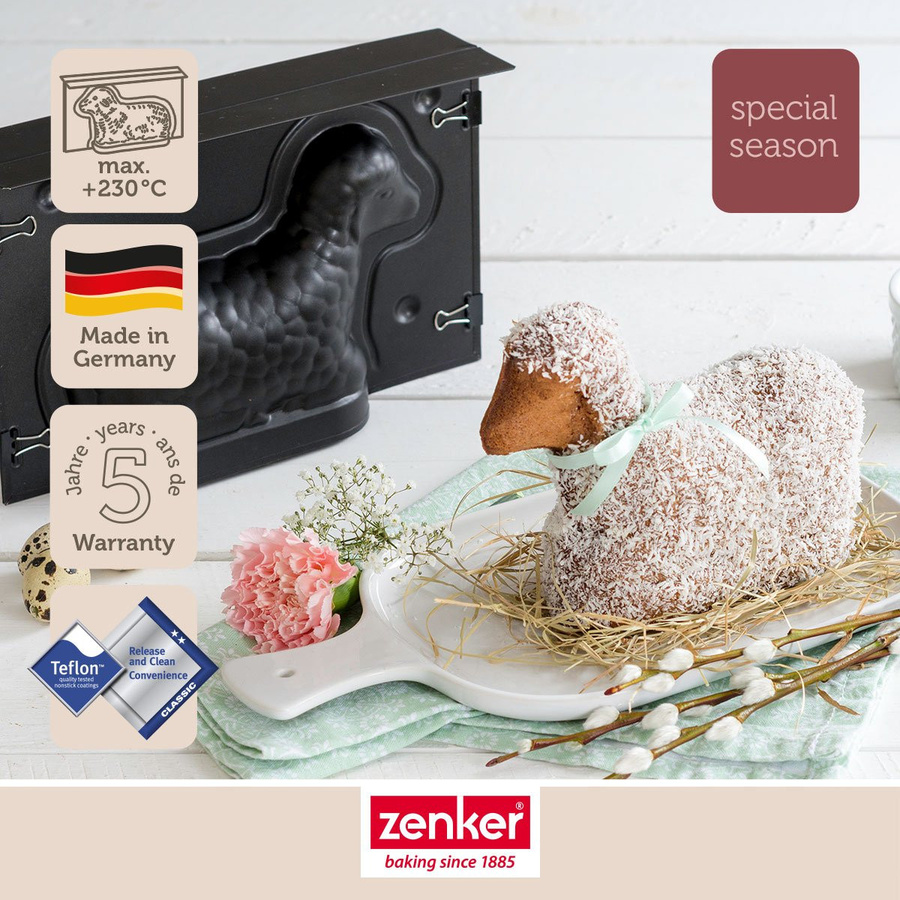 Zenker Backform Lamm Mini Special-Season, Schwarz, Antihaftbeschichtet, B: 23,5 cm, T: 15 cm - Bild 2