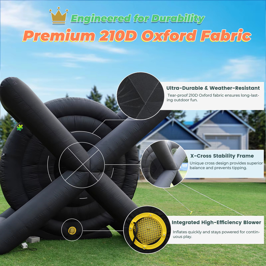 RTS inflatable Fußball-Dartscheibe, aufblasbar, 3 m hoch, mit 8 Fußbällen und Gebläse - Bild 4