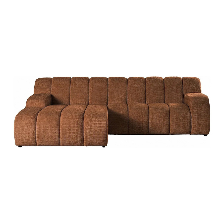 Vente-unique Sofa Beladon in Terracotta mit L-Form und gestepptem Effekt, Breite: 272 cm - Bild 2