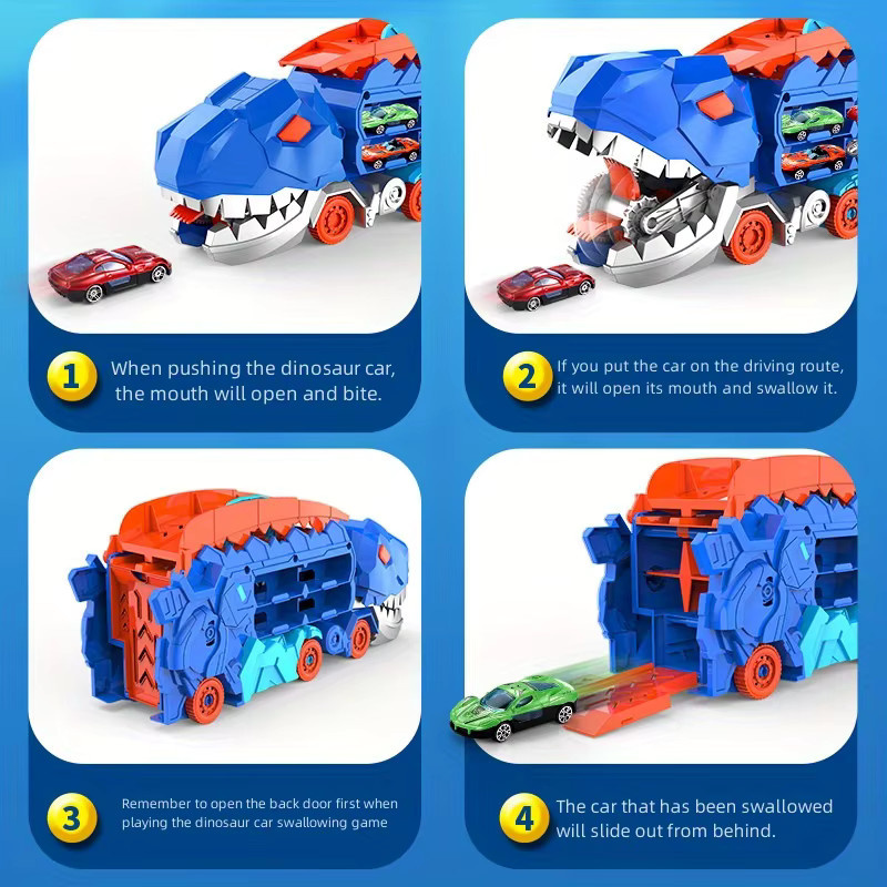Transport-Dinosaurier-LKW, Dinosaurier, Fahrzeuge, 4 Legierung Buggys - Bild 5