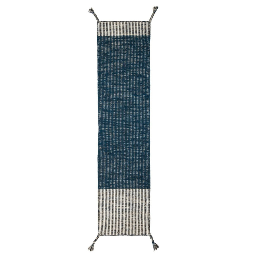 Flair Rugs Wollteppich Indira Runner Blau gestreift B/T: 60 x 200 cm - Bild 2
