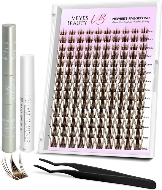 Veyesbeauty Manga Wimpernbüschel, braun, 140 Stück, 8-18mm - Bild 1