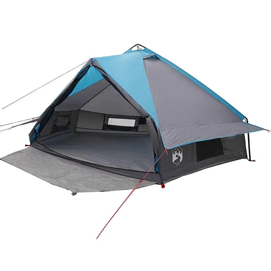 vidaXL Teepee Zelt mit Dach Blau und Grau B/T/H: 490 x 410 x 210 cm - Bild 1