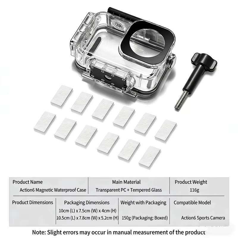 DJI Action 6 Magnetisches Wasserdichtes Unterwasser-Tauchgehäuse Schutzhülle in Transparent - Bild 5
