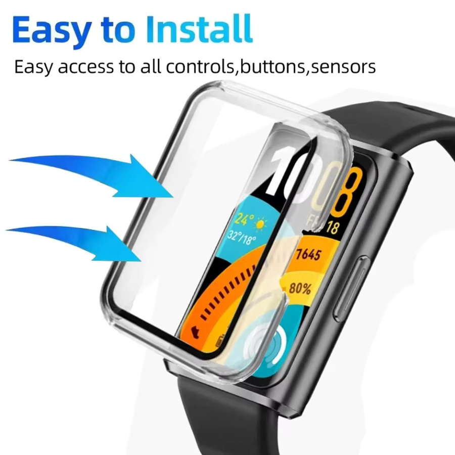 Huawei Schutzhülle Silikon, transparent, Schwarz, Huawei Band 11/11 Pro HD - Bild 2
