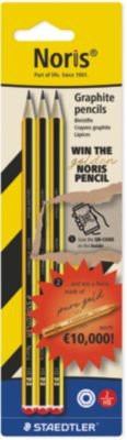 Staedtler Noris Bleistifte HB in Schwarz-Gelb, 3 Stück, PEFC-zertifiziertes Holz - Bild 1