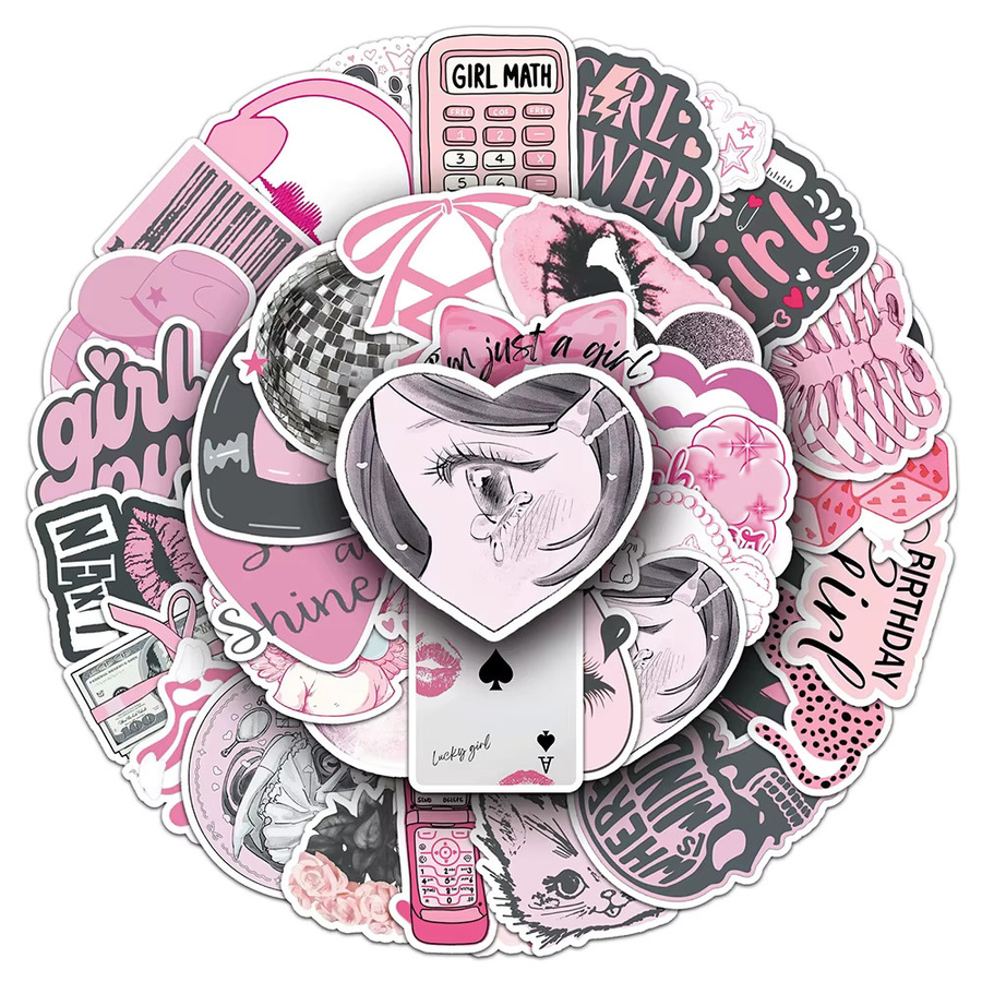 Rspctou Cartoon Ästhetische Mädchen Aufkleber Set, Bunte Kreative Graffiti Aufkleber für Tagebuch, Skateboard und Telefon Dekoration, Multicolor - Bild 2