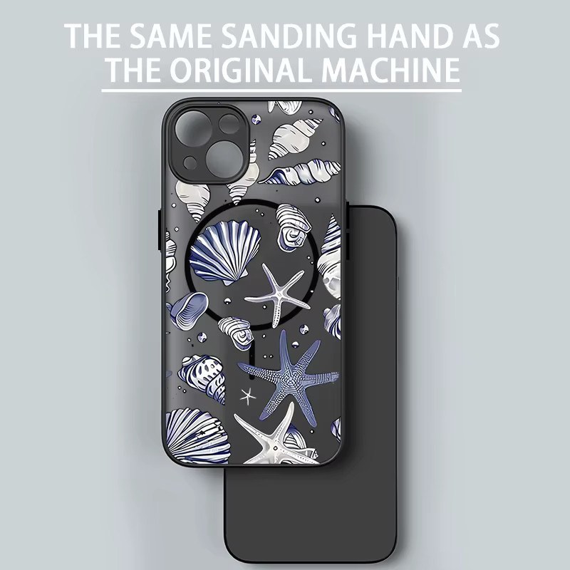YISHANGOU Magnetische Handyhülle mit Cartoon-Haifisch-Design für iPhone 16 15 14 13 Pro Max, Stoßfest, MagSafe kompatibel, TPU PC, Schwarz/Mehrfarbig - Bild 2