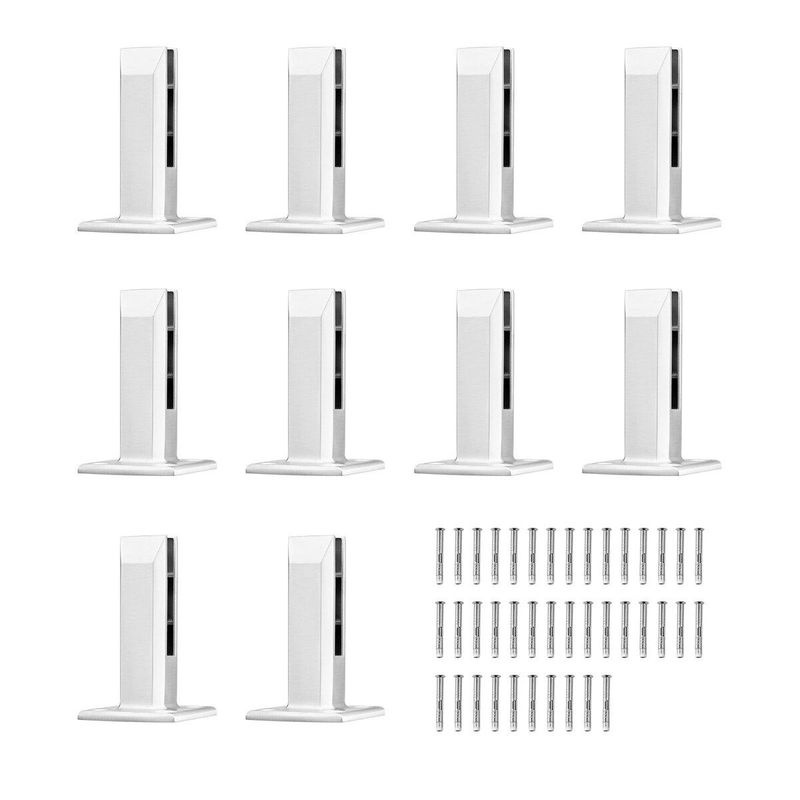 10er Set quadratische Glas Geländerhalterung aus Edelstahl in Silber von Buying Solutions, MB für Glasstärken 8 bis 12 mm - Bild 3