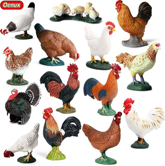 Oenux Schöne Nutztiere Henne Türkei Chook Huhn Hahn, Actionfigur, Kunststoff - Bild 1