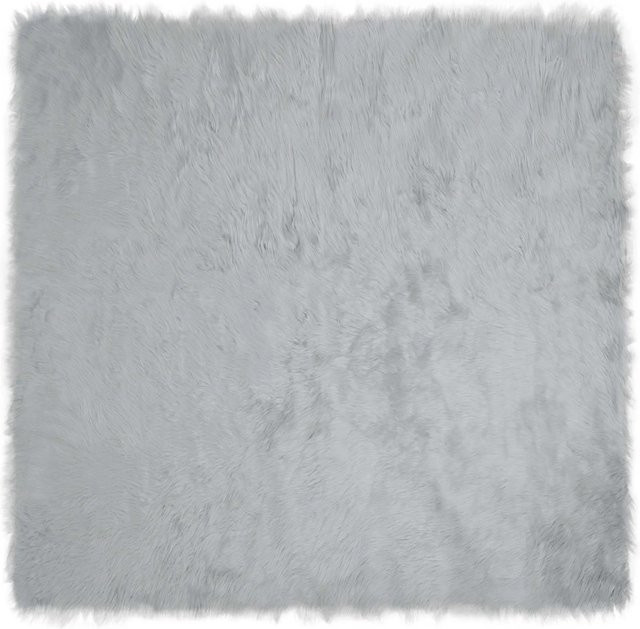 vidaXL Kunstschaffell Teppich Tafalla Grau, B/T: 160 x 160 cm, Polyester - Bild 1