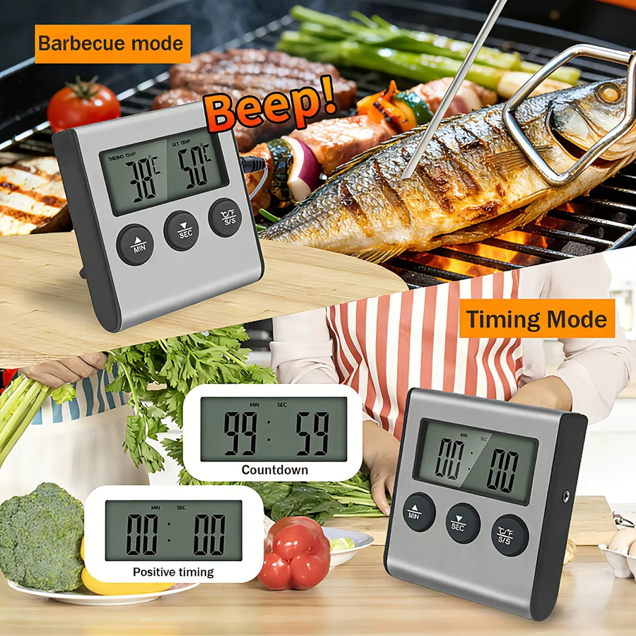 Digitales Grillthermometer mit Timer und Display von zxyouping für Küche und BBQ - Bild 4