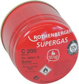 Rothenberger Gaskartusche C200 B mit Sicherheitssystem aus Propan in Rot - Bild 1