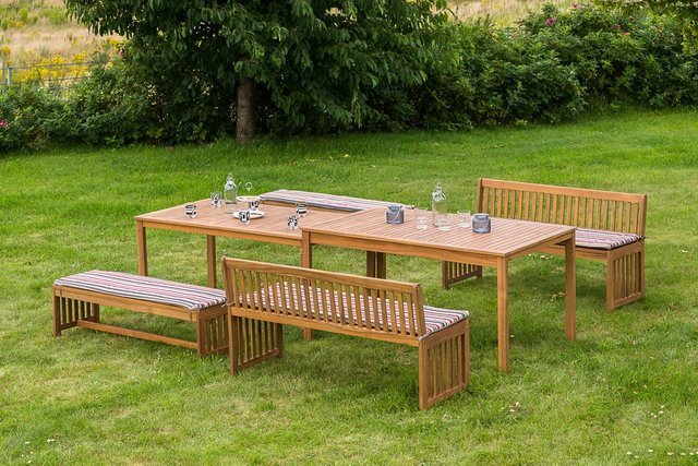 Merxx Gartenmöbelset Hawaii aus Akazie, 6-teilig, beige, ausziehbar - Bild 1