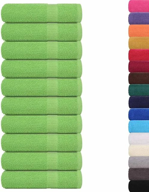10er Set vidaXL Badetücher aus 100% Baumwolle in Apfelgrün, B: 100 cm, L: 150 cm, 360 g/m² - Bild 1