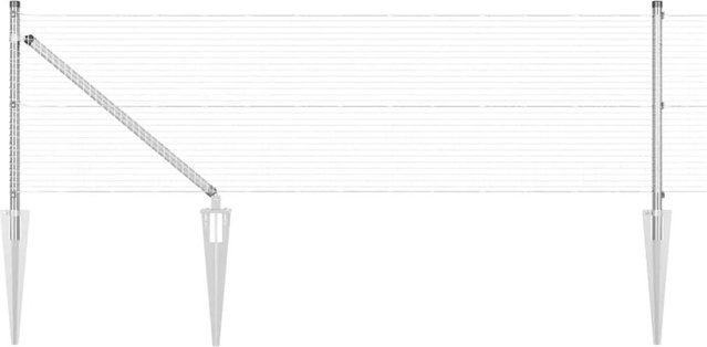 vidaXL Zaunpfosten aus Stahl in Silber, Höhe: 0,8 m, Breite: 1,9 cm, Tiefe: 1,9 cm - Bild 1