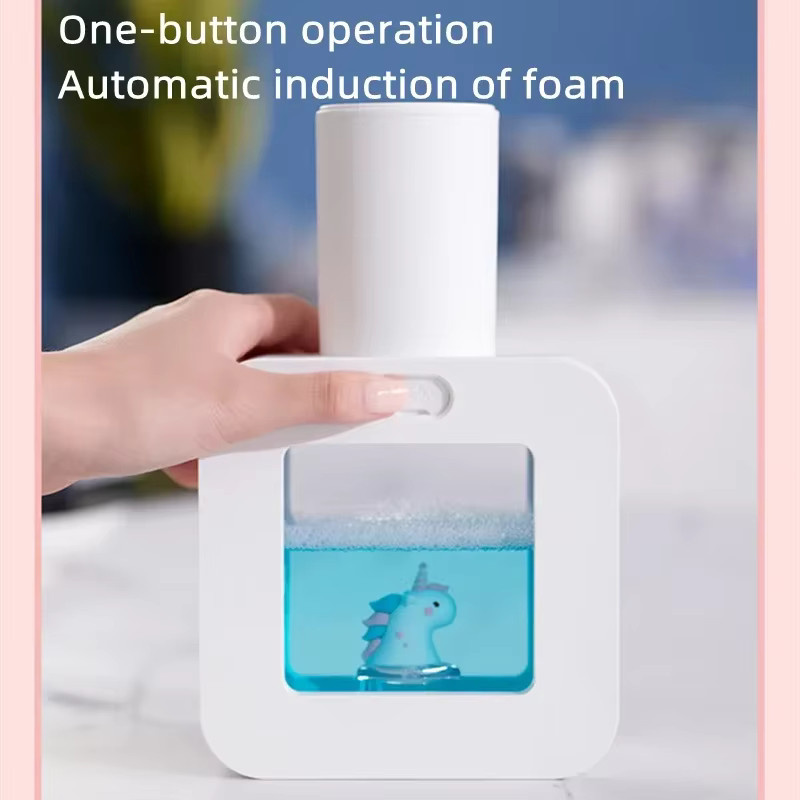 Automatischer Seifenspender BAIHUAN mit Haustier-Design, kontaktlos, USB-Aufladung, 400 ml, Farbe: Weiß - Bild 2